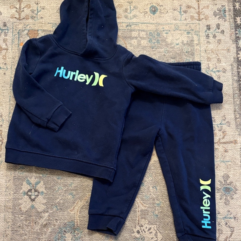 Hurley Kids Navy Sweatpants & Hoodie Set